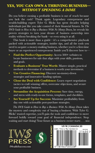 The IW$ Guide to How to Buy a Business With No Money Down - BACK