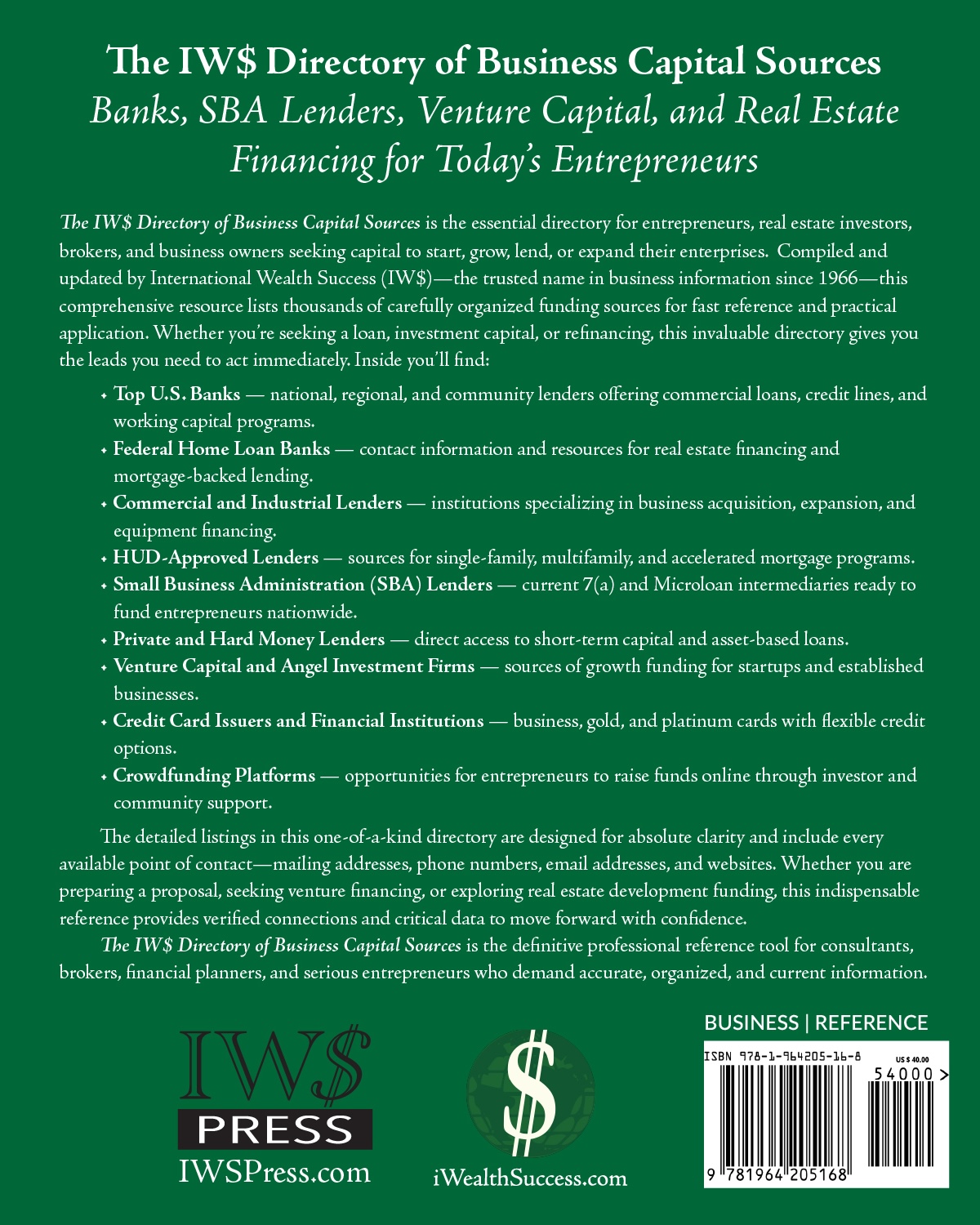 The IWS Directory of Business Capital Sources - BACK