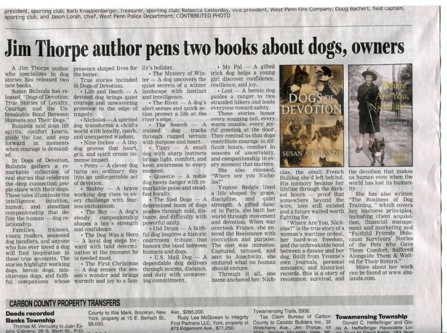 Jim Thorpe author pens two books about dogs, owners